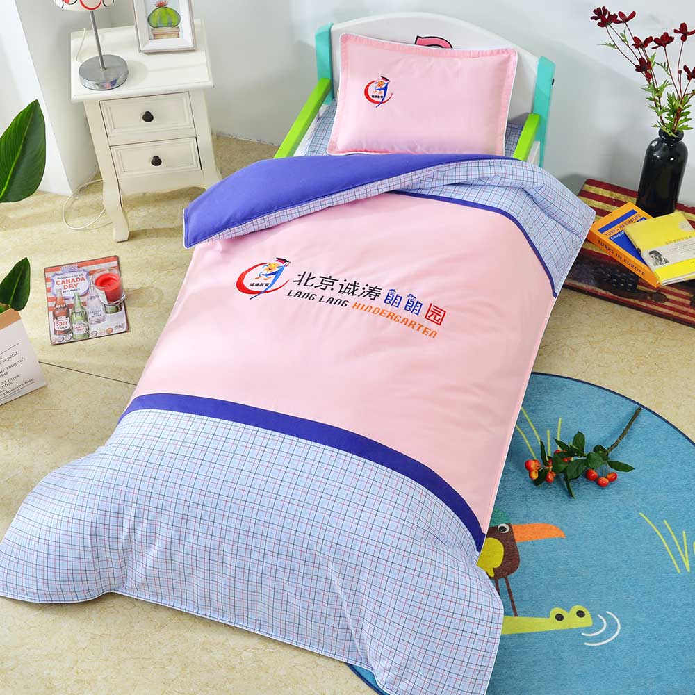 幼儿床上用品三件件紫色系